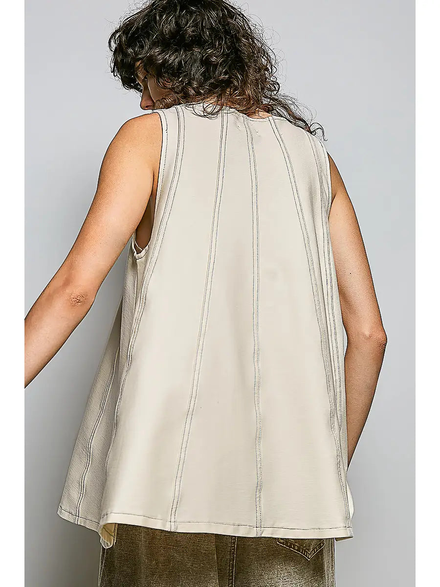 Tank Top with Buckle Strap