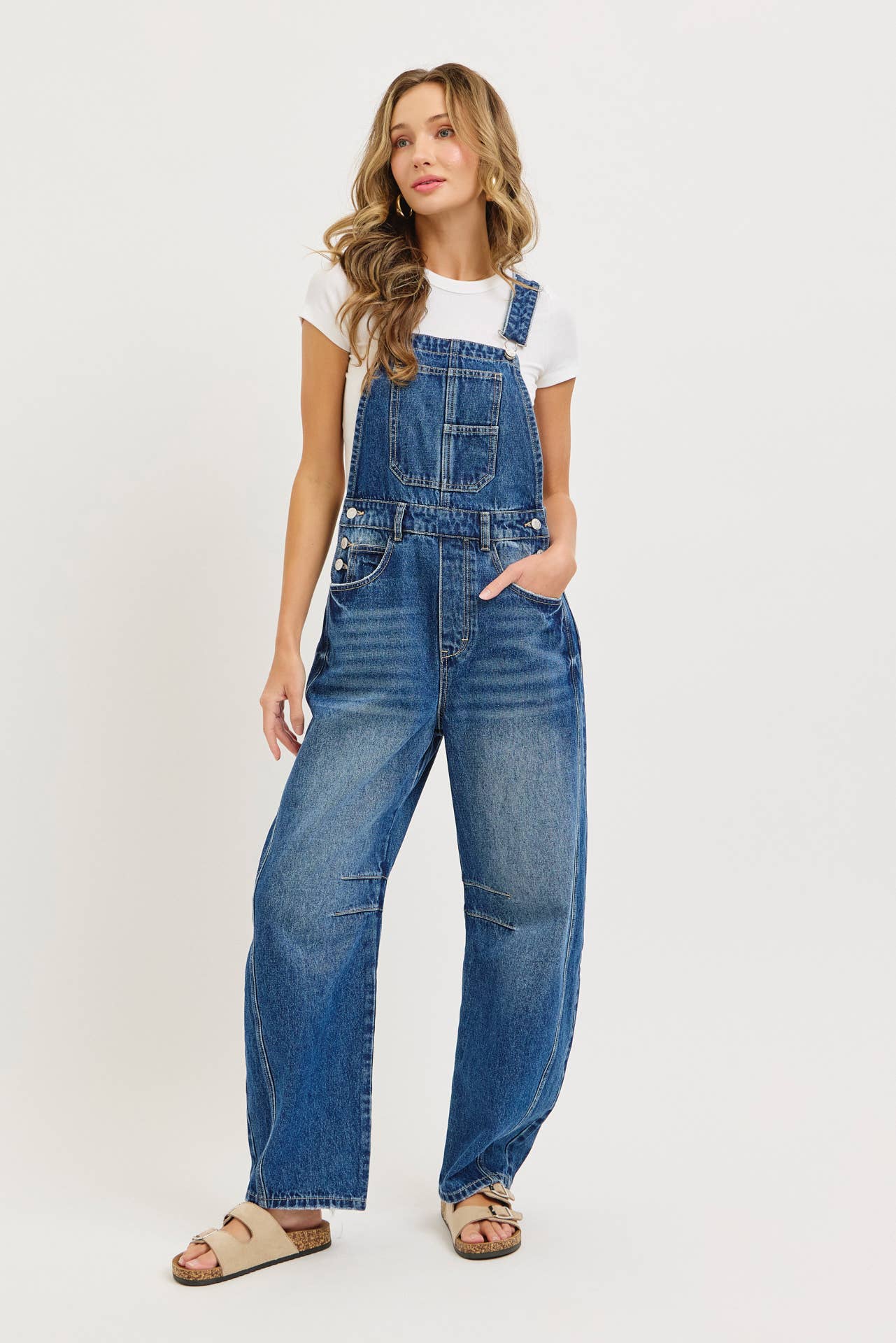 Barrel-Leg Overalls