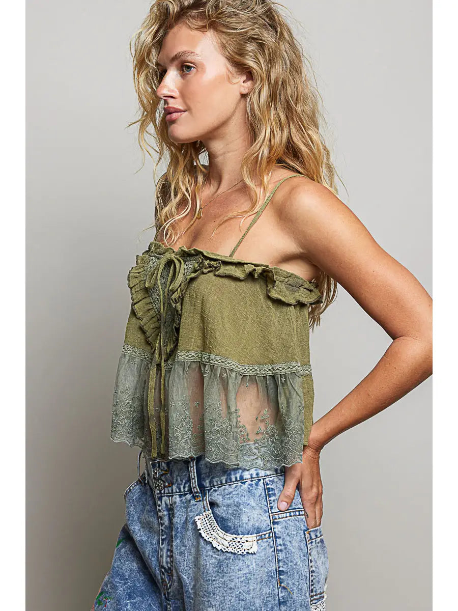 Airy Lace Ruffle Top