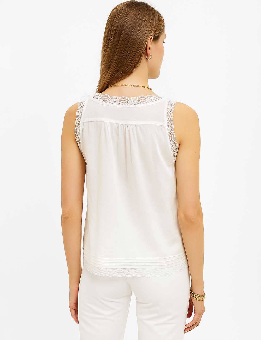 String Tie Lace Cami Top