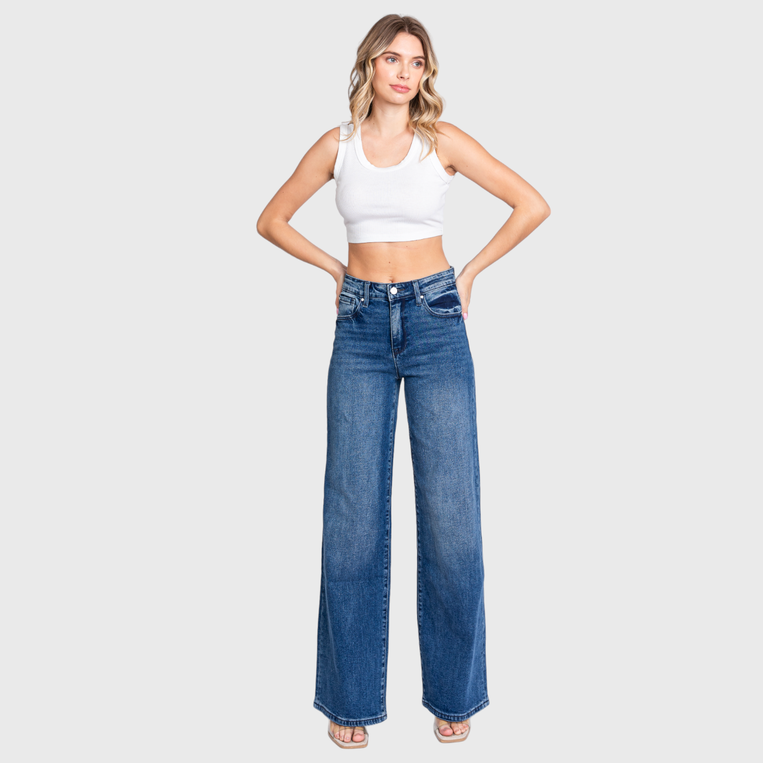 High-Rise Wide Leg Jeans