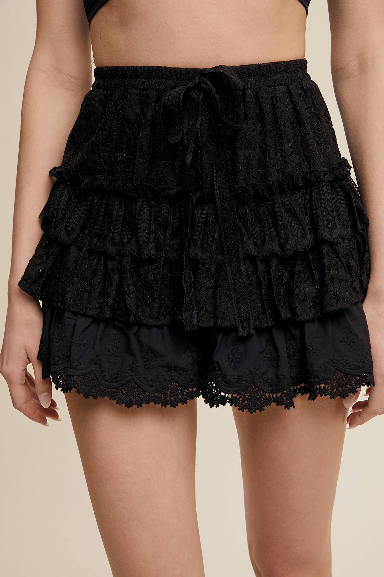 Tiered Shorts with Ruffles