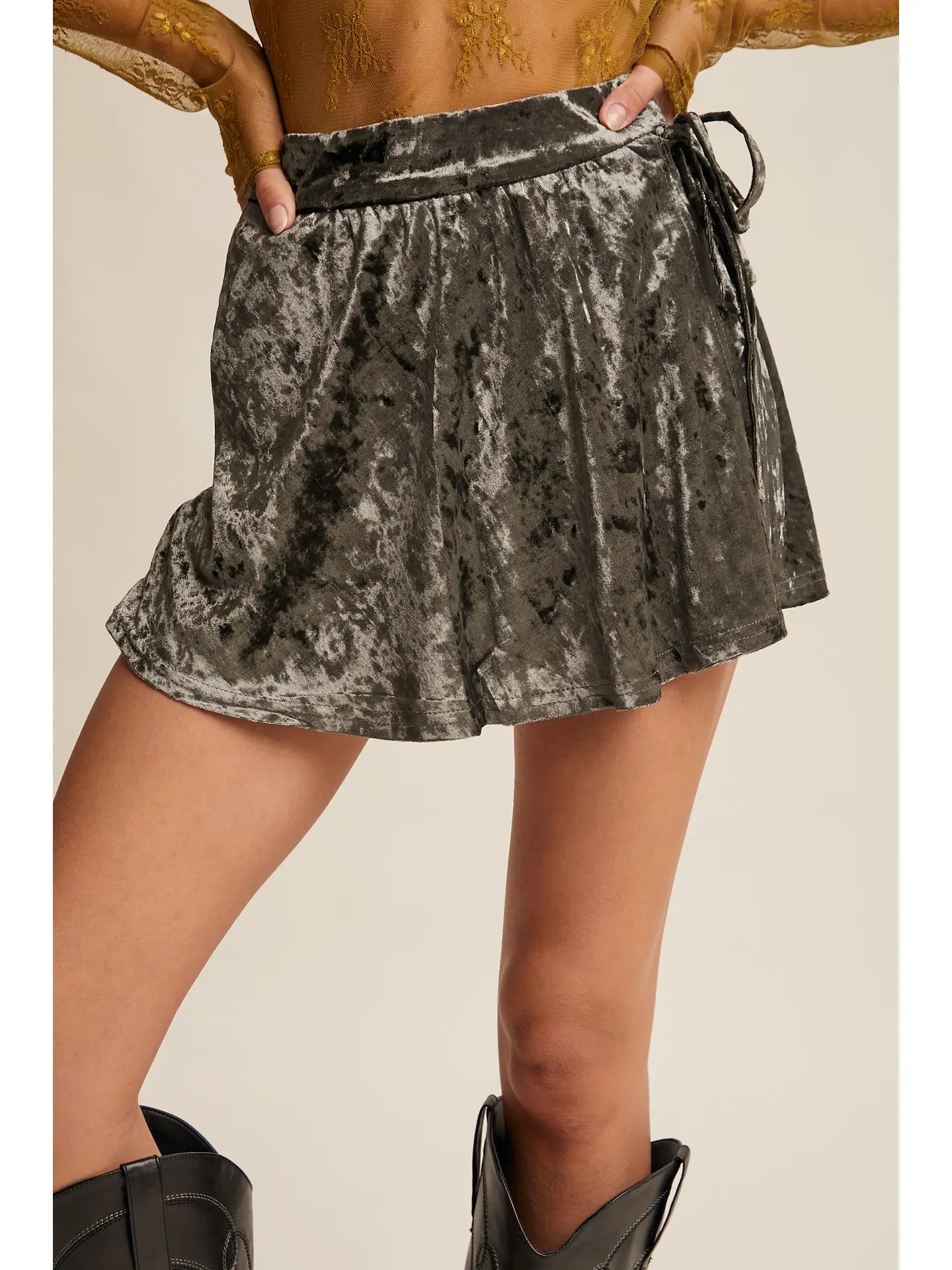 Velvet Wrap Skort