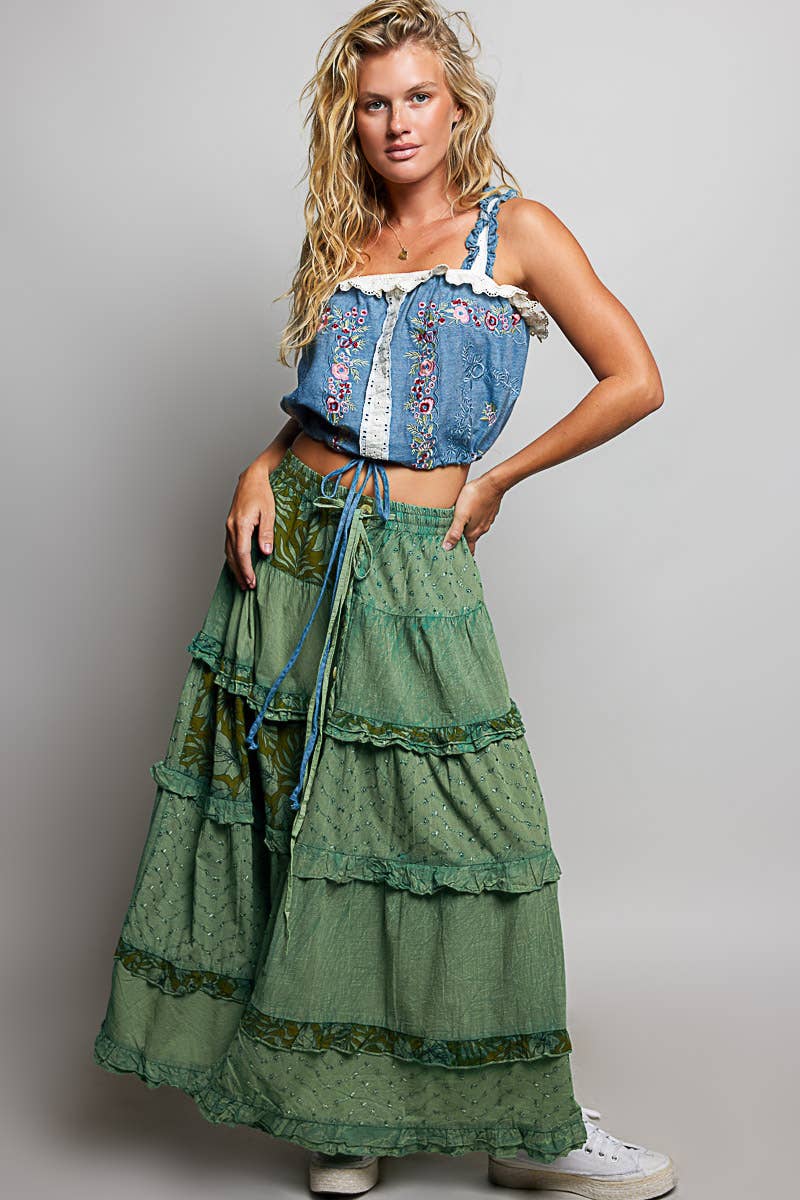 Square Neck Ruffle Top